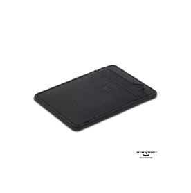3198 | Xoopar Iné Mini NFC Wallet Recycled Leather - Schwarz bedrucken, Art.-Nr. LT41800-N0002