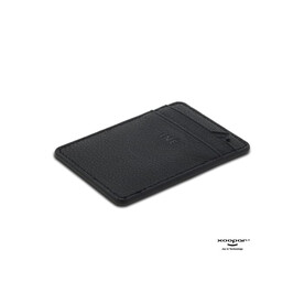 3198 | Xoopar Iné Mini NFC Wallet Recycled Leather - Schwarz bedrucken, Art.-Nr. LT41800-N0002