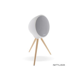 M-655 | Muse Voll-LED, spritzwassergeschützter Bluetooth-Lautsprecher mit Stativ 100W - Weiss bedrucken, Art.-Nr. LT45600-N0001