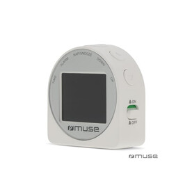 M-09 C | Muse Travel Alarm Clock - Weiss bedrucken, Art.-Nr. LT45812-N0001
