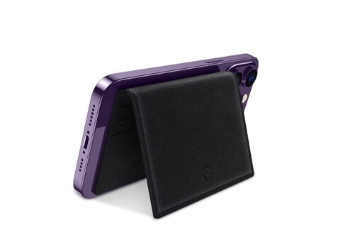 587303 Valenta Card Wallet Magsafe Leather - Schwarz bedrucken, Art.-Nr. LT48913-N0002