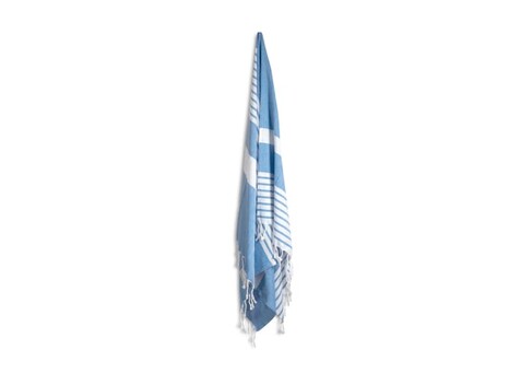 Sagaform Ella Hamam-Handtuch Bio-Baumwolle 90x170cm - Blau bedrucken, Art.-Nr. LT52008-N0011