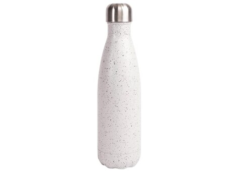 Sagaform Nils Stahlflasche Splash 500ml - Weiss / Schwarz bedrucken, Art.-Nr. LT52018-N0102