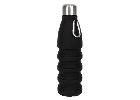 Sagaform Stig faltbare Flasche 550 ml - Schwarz bedrucken, Art.-Nr. LT52046-N0002