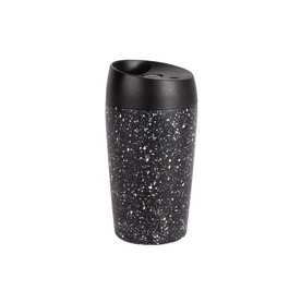 Sagaform Loke Reisebecher Splash 240ml - Schwarz / Weiss bedrucken, Art.-Nr. LT52105-N0201