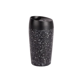 Sagaform Loke Reisebecher Splash 240ml - Schwarz / Weiss bedrucken, Art.-Nr. LT52105-N0201