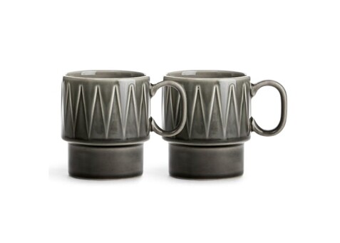Sagaform Coffee &amp; More Kaffeebecher 2 Stück 250ml - Dunkelgrau bedrucken, Art.-Nr. LT52207-N0060