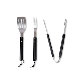 Sagaform Fredde BBQ Set 3-tlg. - Schwarz / Silber bedrucken, Art.-Nr. LT52225-N0205