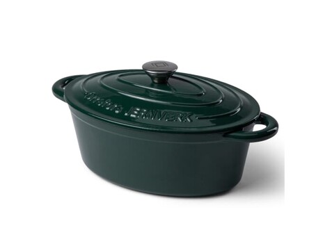 Orrefors Jernverk Emaillierte Ovale Eisenpfanne 3.5L - Grün bedrucken, Art.-Nr. LT54010-N0031