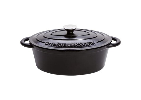 Orrefors Jernverk Emaillierte Ovale Eisenpfanne 3.5L - Schwarz bedrucken, Art.-Nr. LT54010-N0002