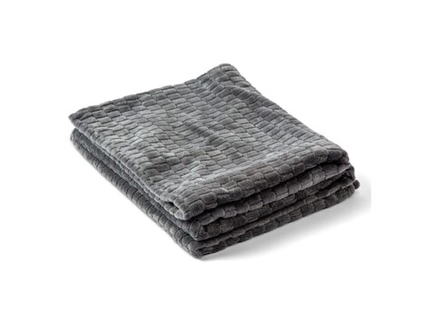 Kosta Linnewafveri Fleece Plaid Jaquard 130x170 cm - Dunkelgrau bedrucken, Art.-Nr. LT54502-N0060