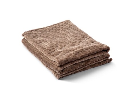 Kosta Linnewafveri Fleece Plaid Jaquard 130x170 cm - Hellbraun bedrucken, Art.-Nr. LT54502-N0052