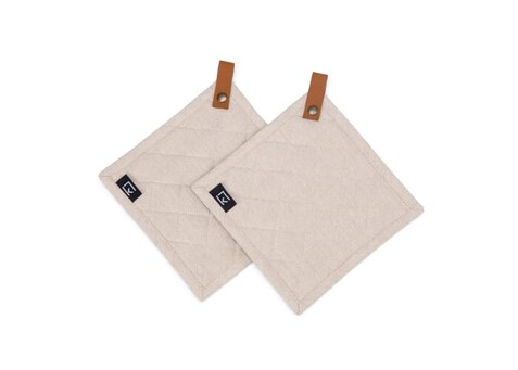Kosta Linnewäfveri 2er-Pack Topflappen - Beige bedrucken, Art.-Nr. LT54510-N0055