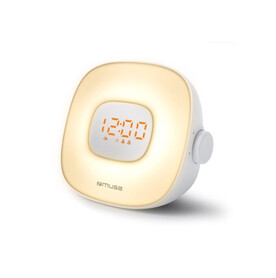 ML-198 | Muse wake up light FM-Radio - Weiss bedrucken, Art.-Nr. LT55009-N0001