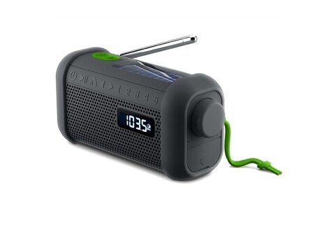 MH-08 | Muse Radio, Bluetooth-Lautsprecher mit Solar- und Öffnungsmechanismen - Schwarz bedrucken, Art.-Nr. LT55019-N0002