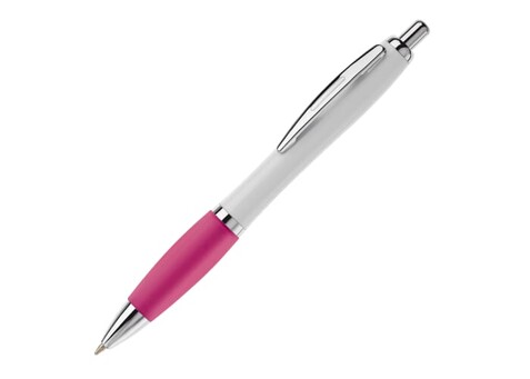 Kugelschreiber Hawaï weiß - Weiss / Rosa bedrucken, Art.-Nr. LT80432-N0176