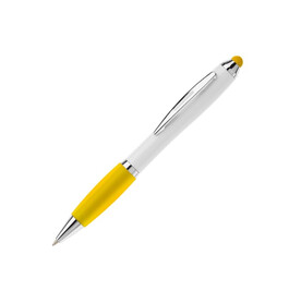 Kugelschreiber Hawaï Stylus weiß - Weiss / Gelb bedrucken, Art.-Nr. LT80433-N0141 Kugelschreiber Hawaï Stylus weiß - Weiss / Gelb bedrucken, Art.-Nr. LT80433-N0141