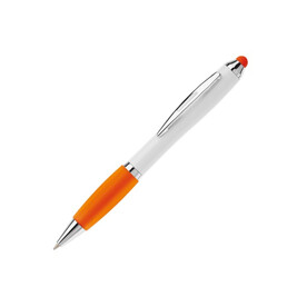 Kugelschreiber Hawaï Stylus weiß - Weiss / Orange bedrucken, Art.-Nr. LT80433-N0126