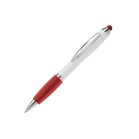 Kugelschreiber Hawaï Stylus weiß - Weiss / Rot bedrucken, Art.-Nr. LT80433-N0121