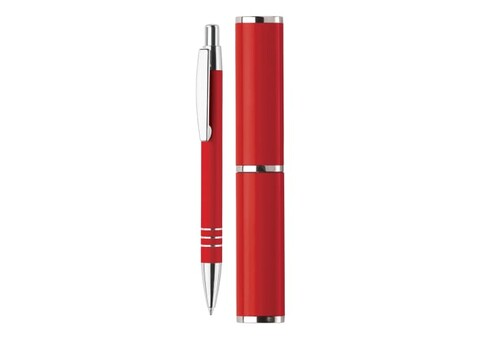 Kugelschreiber in Köcher - Rot bedrucken, Art.-Nr. LT80536-N0021
