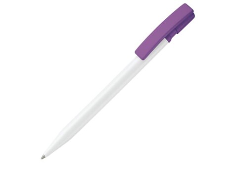 Kugelschreiber Nash Hardcolour - Weiss / Purple bedrucken, Art.-Nr. LT80815-N0172