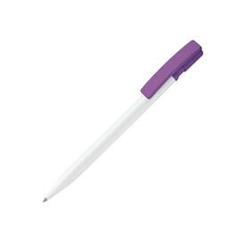 Kugelschreiber Nash Hardcolour - Weiss / Purple bedrucken, Art.-Nr. LT80815-N0172 Kugelschreiber Nash Hardcolour - Weiss / Purple bedrucken, Art.-Nr. LT80815-N0172