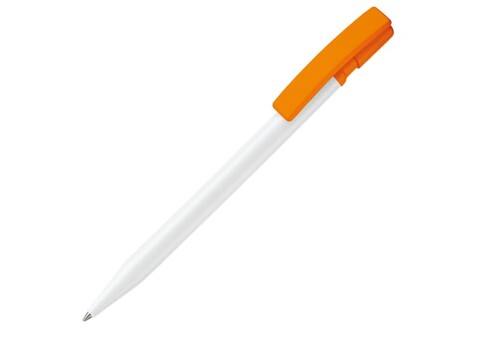 Kugelschreiber Nash Hardcolour - Weiss / Orange bedrucken, Art.-Nr. LT80815-N0126