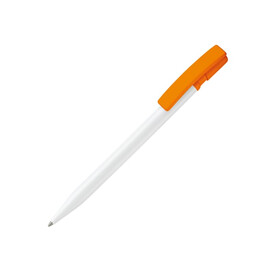 Kugelschreiber Nash Hardcolour - Weiss / Orange bedrucken, Art.-Nr. LT80815-N0126 Kugelschreiber Nash Hardcolour - Weiss / Orange bedrucken, Art.-Nr. LT80815-N0126