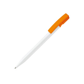 Kugelschreiber Nash Hardcolour - Weiss / Orange bedrucken, Art.-Nr. LT80815-N0126 Kugelschreiber Nash Hardcolour - Weiss / Orange bedrucken, Art.-Nr. LT80815-N0126