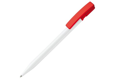 Kugelschreiber Nash Hardcolour - Weiss / Rot bedrucken, Art.-Nr. LT80815-N0121