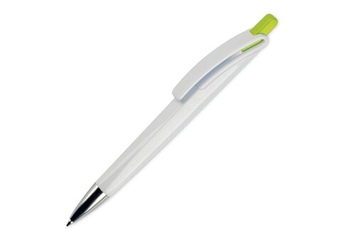 Kugelschreiber Riva Hardcolour - Weiss / Hellgrün bedrucken, Art.-Nr. LT80835-N0132