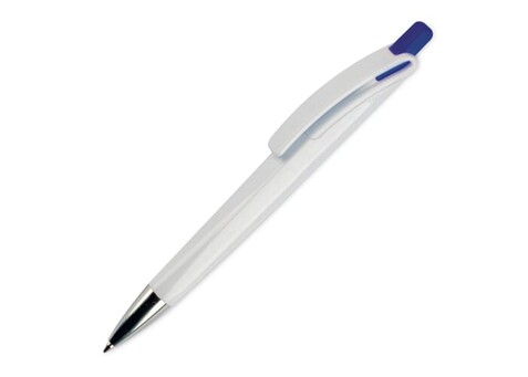 Kugelschreiber Riva Hardcolour - Weiss / Dunkelblau bedrucken, Art.-Nr. LT80835-N0110