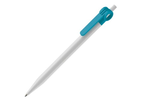 Kugelschreiber Futurepoint Hardcolour - Weiss / Türkis bedrucken, Art.-Nr. LT80886-N0137