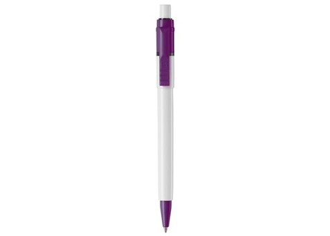 Kugelschreiber Baron Colour Hardcolour - Weiss / Purple bedrucken, Art.-Nr. LT80900-N0172