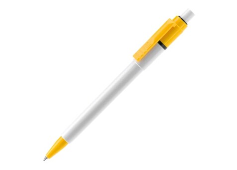 Kugelschreiber Baron Colour Hardcolour - Weiss / Gelb bedrucken, Art.-Nr. LT80900-N0141