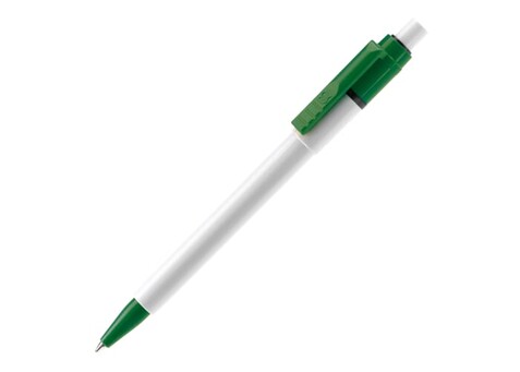 Kugelschreiber Baron Colour Hardcolour - Weiss / Grün bedrucken, Art.-Nr. LT80900-N0131
