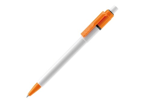 Kugelschreiber Baron Colour Hardcolour - Weiss / Orange bedrucken, Art.-Nr. LT80900-N0126