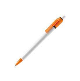 Kugelschreiber Baron Colour Hardcolour - Weiss / Orange bedrucken, Art.-Nr. LT80900-N0126 Kugelschreiber Baron Colour Hardcolour - Weiss / Orange bedrucken, Art.-Nr. LT80900-N0126