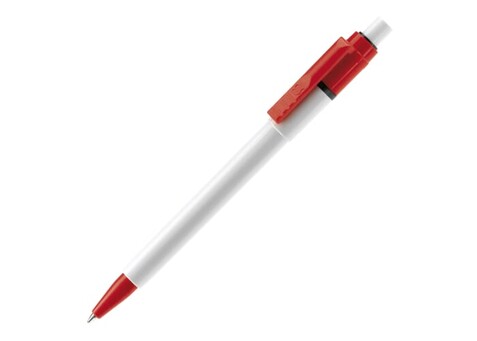 Kugelschreiber Baron Colour Hardcolour - Weiss / Rot bedrucken, Art.-Nr. LT80900-N0121