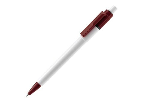 Kugelschreiber Baron Colour Hardcolour - Weiss / Weinrot bedrucken, Art.-Nr. LT80900-N0119
