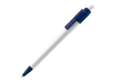 Kugelschreiber Baron Colour Hardcolour - Weiss / Dunkelblau bedrucken, Art.-Nr. LT80900-N0110
