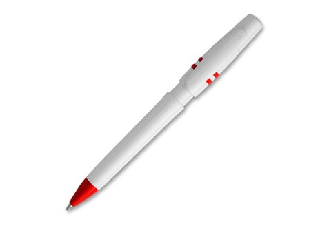 Kugelschreiber Nora hardcolour - Weiss / Rot bedrucken, Art.-Nr. LT80904-N0121