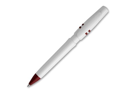 Kugelschreiber Nora hardcolour - Weiss / Dunkelrot bedrucken, Art.-Nr. LT80904-N0120