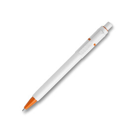 Kugelschreiber Baron hardcolour - Weiss / Orange bedrucken, Art.-Nr. LT80906-N0126 Kugelschreiber Baron hardcolour - Weiss / Orange bedrucken, Art.-Nr. LT80906-N0126