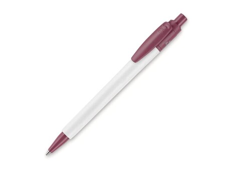 Kugelschreiber Baron 03 recycled hardcolour - Weiß/Dunkelrosa bedrucken, Art.-Nr. LT80911-N0178