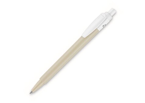 Kugelschreiber Baron 03 colour recycled hardcolour - Beige / Weiss bedrucken, Art.-Nr. LT80912-N5501