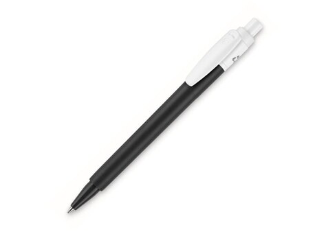 Kugelschreiber Baron 03 colour recycled hardcolour - Schwarz / Weiss bedrucken, Art.-Nr. LT80912-N0201