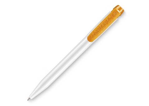 Kugelschreiber IProtect Hardcolour - Weiss / Orange bedrucken, Art.-Nr. LT80913-N0126