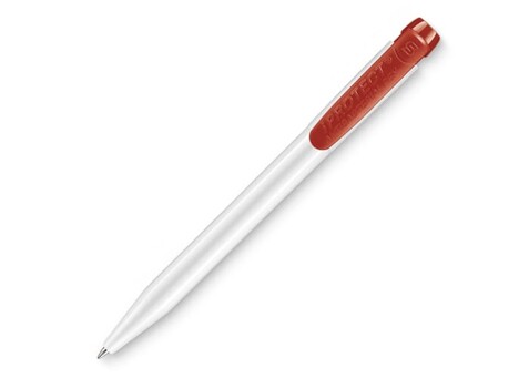 Kugelschreiber IProtect Hardcolour - Weiss / Rot bedrucken, Art.-Nr. LT80913-N0121