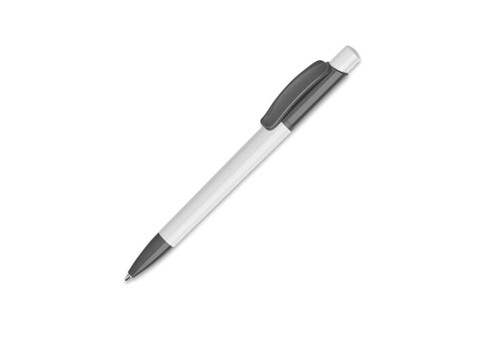 Kugelschreiber Kamal hardcolour - Weiss / Grau bedrucken, Art.-Nr. LT80915-N0161